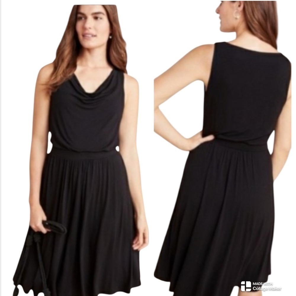 anthropologie jersey dress Maeve Brianne cowl neck singlebottoms